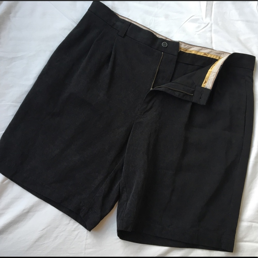 Tommy Bahama Size 36 Black Silk Shorts